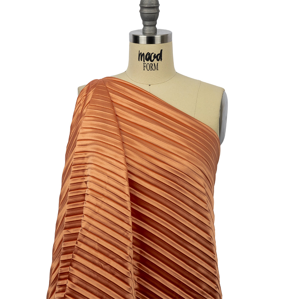 Pleated Stretch Satin - Creamsicle - Andreas Collection Detail