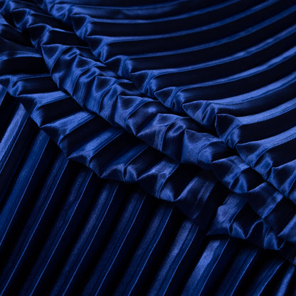 Pleated Stretch Satin - Royal Blue - Andreas Collection Detail
