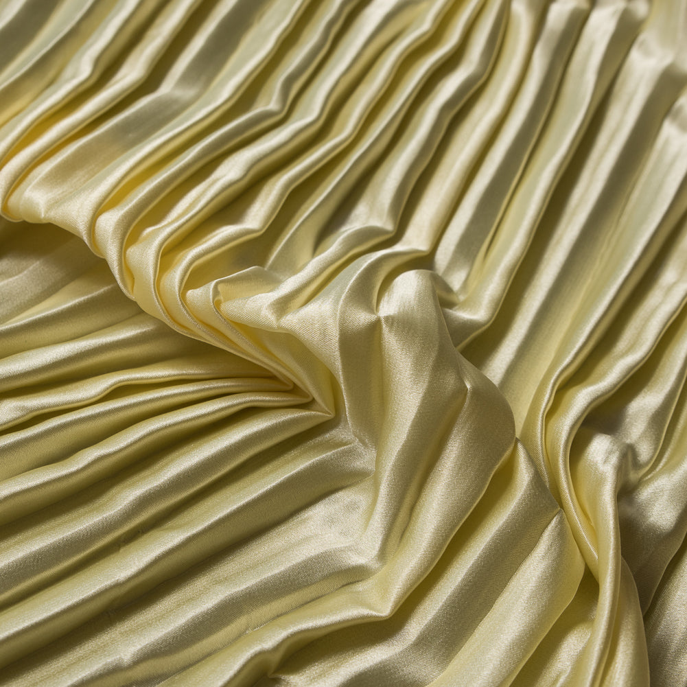 Pleated Stretch Satin - Mellow Yellow - Andreas Collection