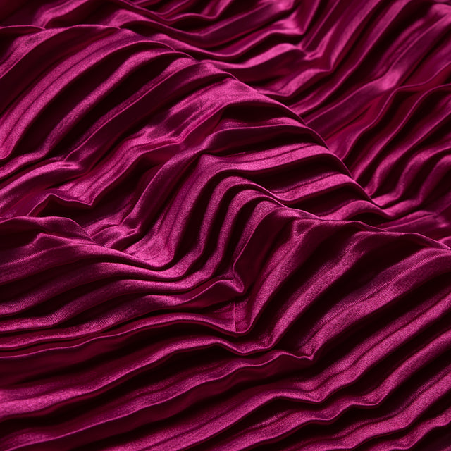 Pleated Stretch Satin - Raspberry Sorbet - Andreas Collection