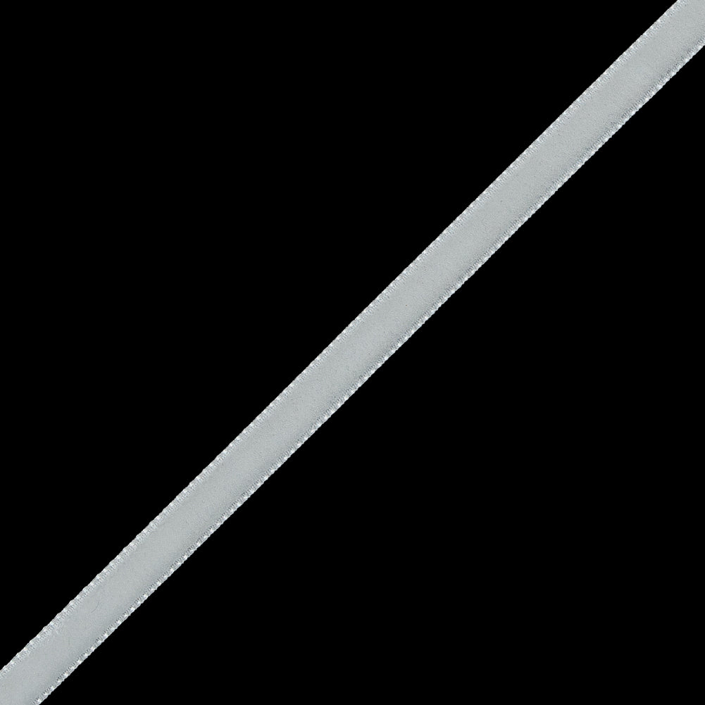 Off-White Single-Faced Velvet Ribbon - 0.25" Detail
