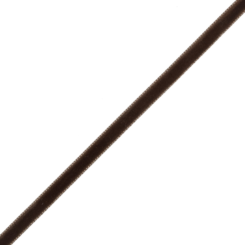 Light Brown Single-Faced Velvet Ribbon - 0.25" Detail