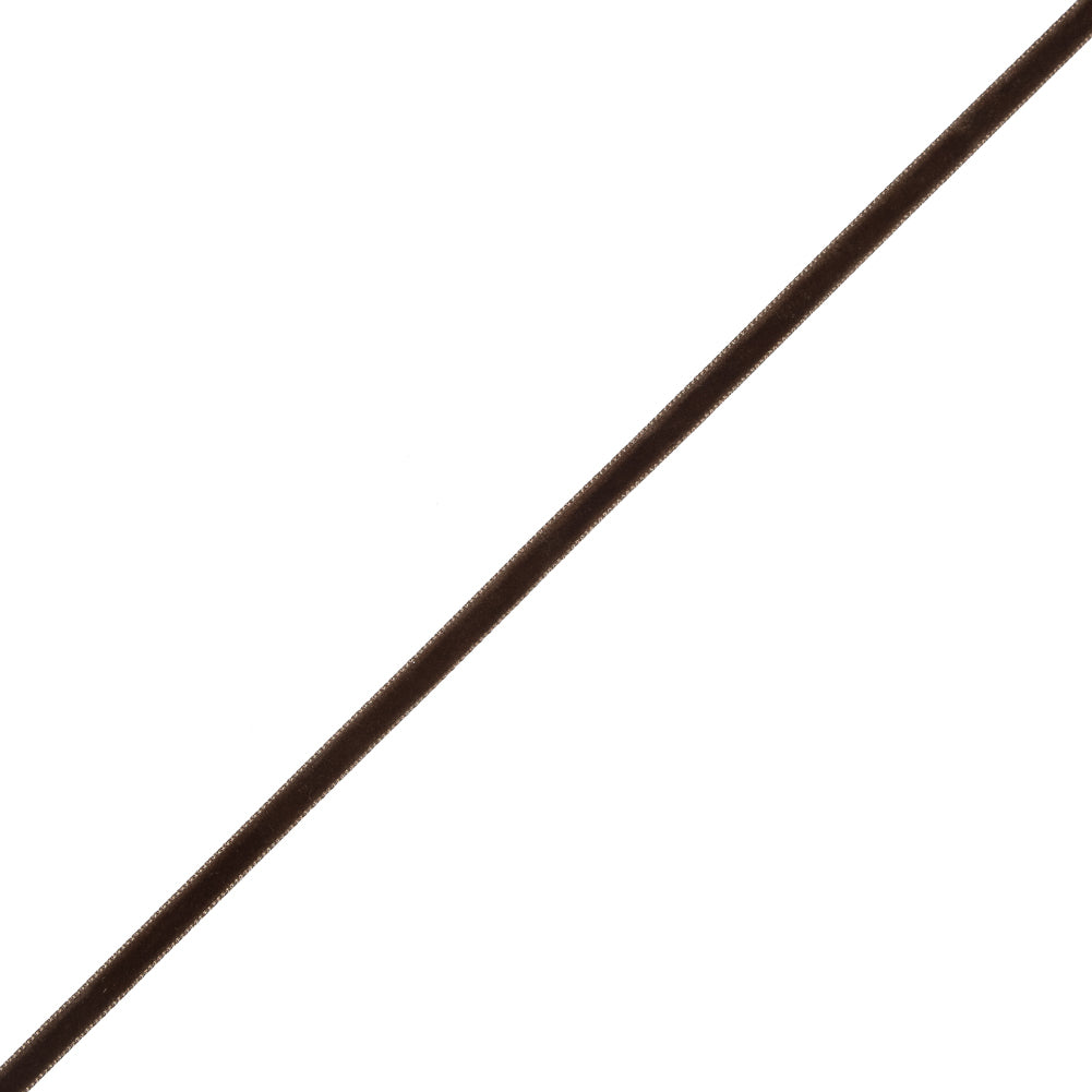 Light Brown Single-Faced Velvet Ribbon - 0.25"