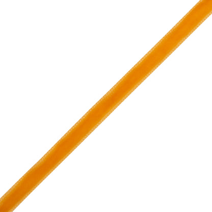 Single Faced Velvet Ribbon Made in Italy - 1/4" -Tangerine - Sabine Collection