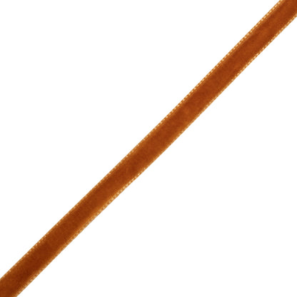 Single Faced Velvet Ribbon Made in Italy - 1/4" - Rust - Sabine Collection
