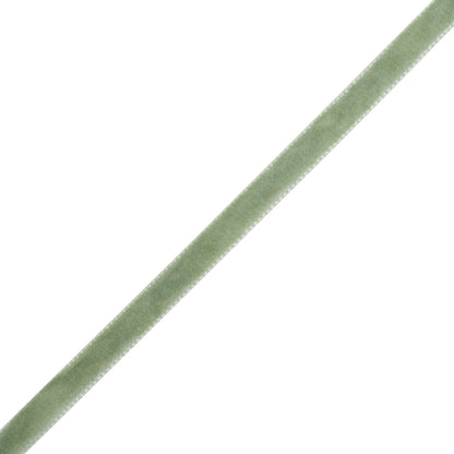 Single Faced Velvet Ribbon Made in Italy - 1/4" - Light Green - Sabine Collection