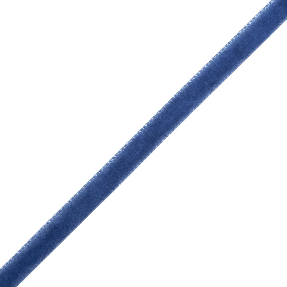 Single Faced Velvet Ribbon Made in Italy - 1/4" - Periwinkle - Sabine Collection - Folded