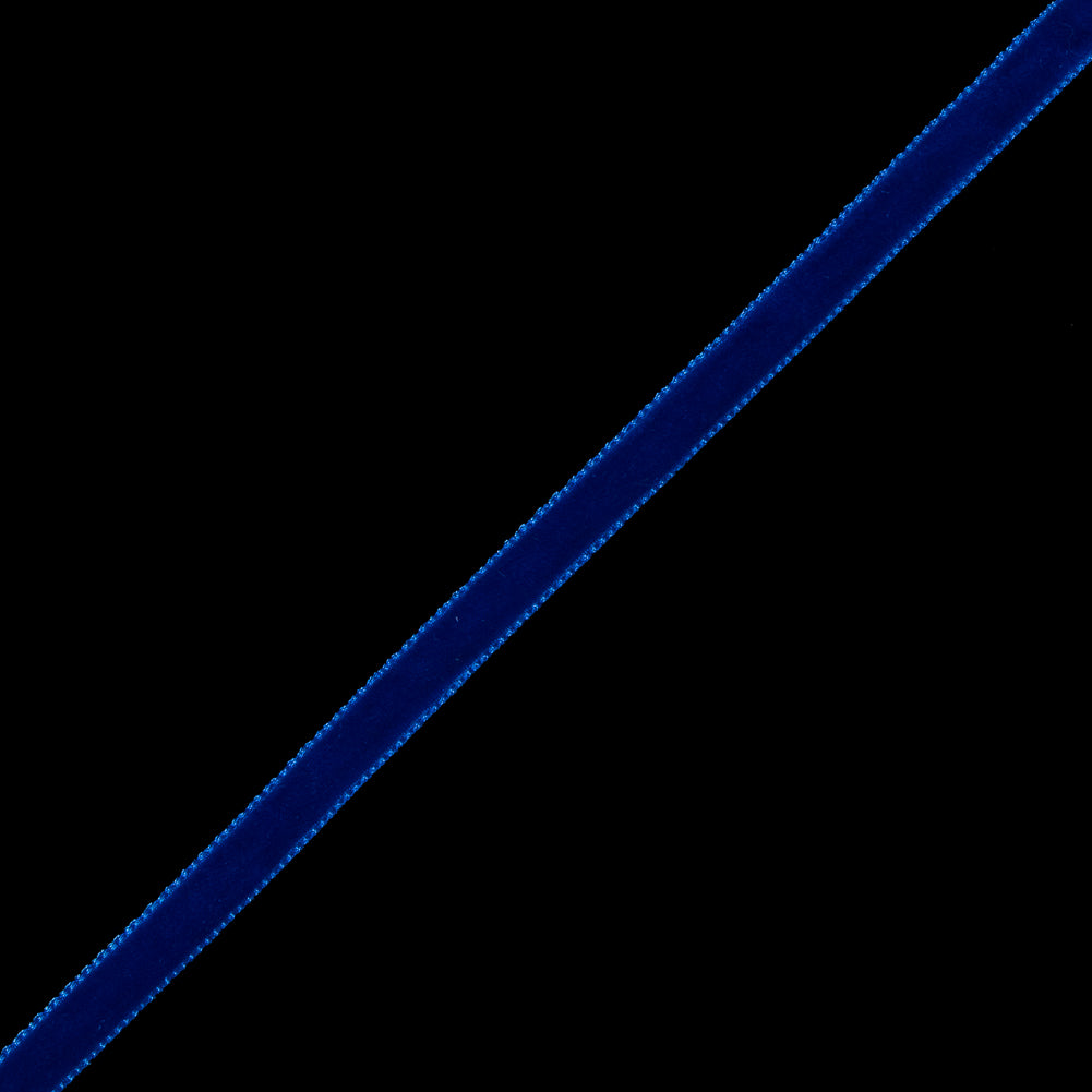 Royal Blue Single-Faced Velvet Ribbon - 0.25" Detail