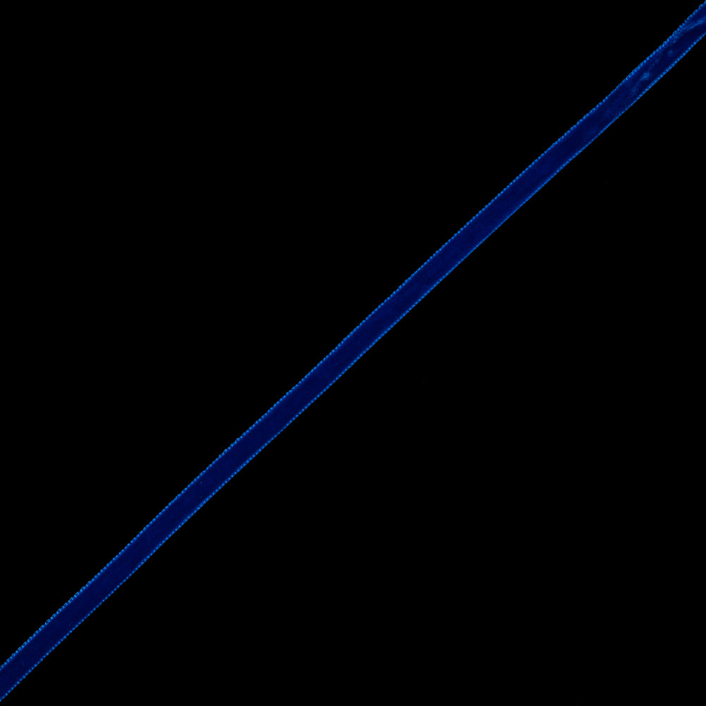 Royal Blue Single-Faced Velvet Ribbon - 0.25"
