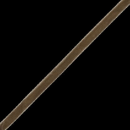 Beige Single-Faced Velvet Ribbon - 0.25" Detail