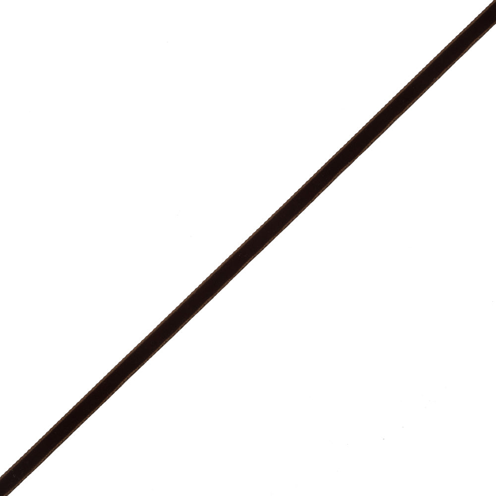 Brown Single-Faced Velvet Ribbon - 0.25"