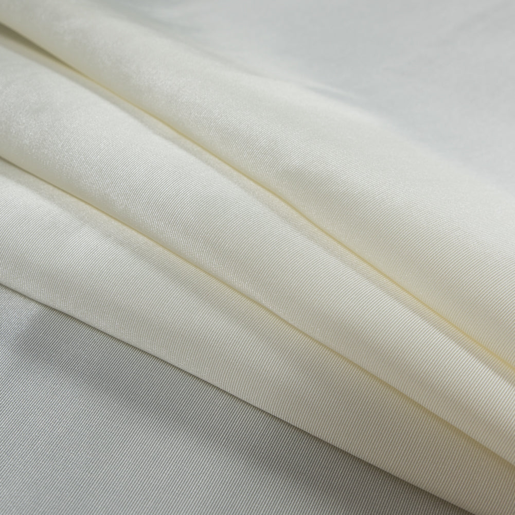 Flame Retardant Polyester Bengaline - Ivory Cream Folded