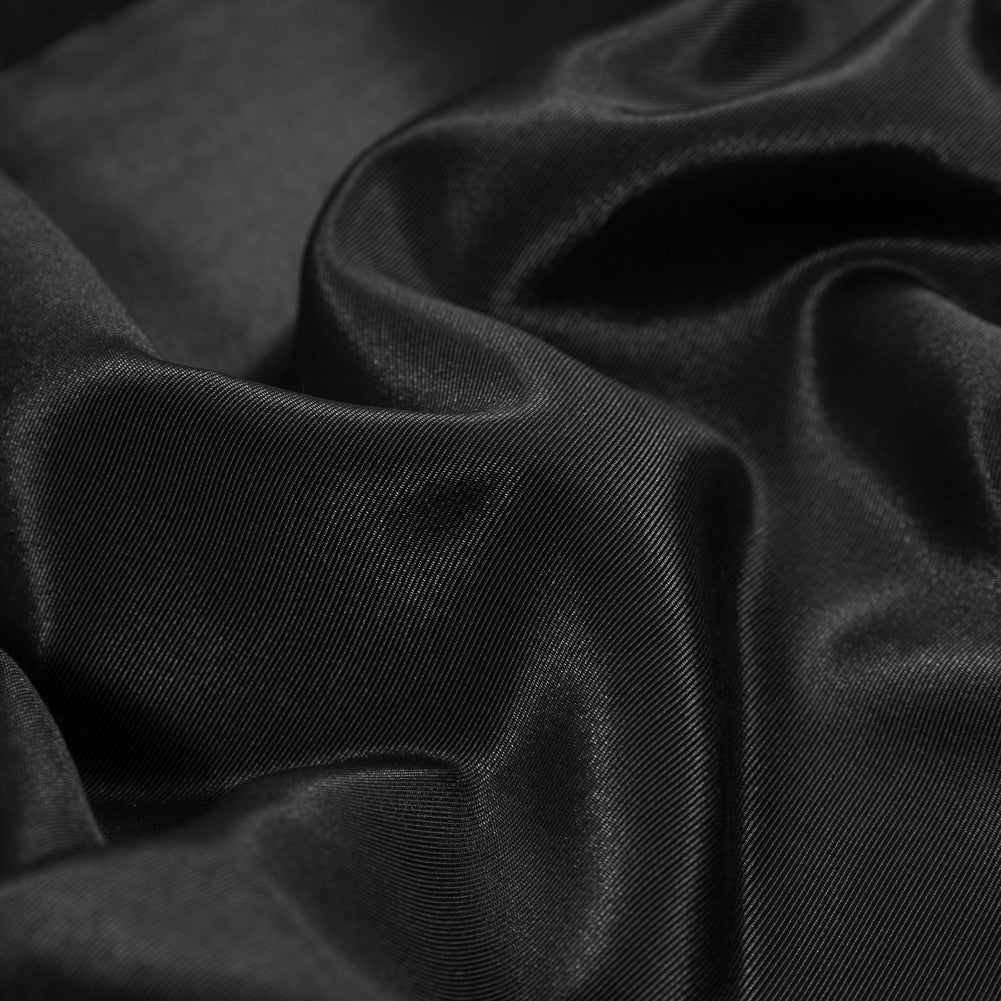 Flame Retardant Polyester Bengaline - Jet Black Detail