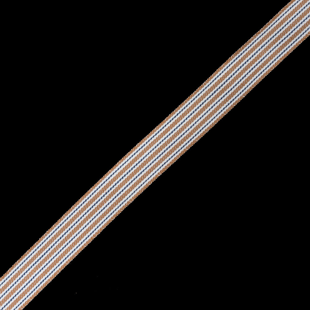 Tawny Brown Multi-Stripe Ribbon - 1"