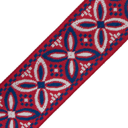 Red, White and Blue German Jacquard Ribbon - 2" Detail
