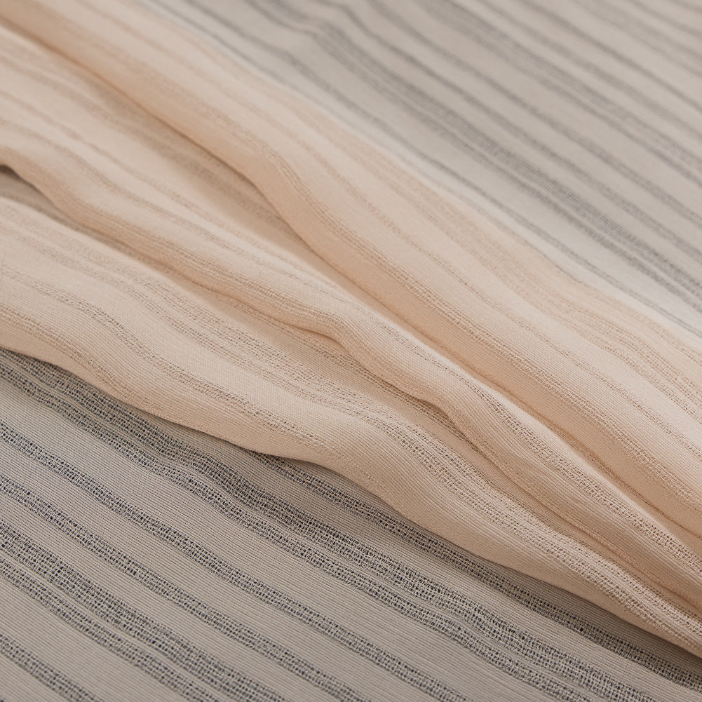 Nude Tonal Striped Gauzy Silk Folded