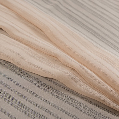 Nude Tonal Striped Gauzy Silk Folded