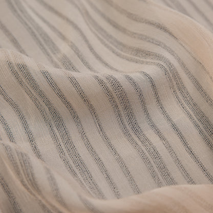 Nude Tonal Striped Gauzy Silk Detail