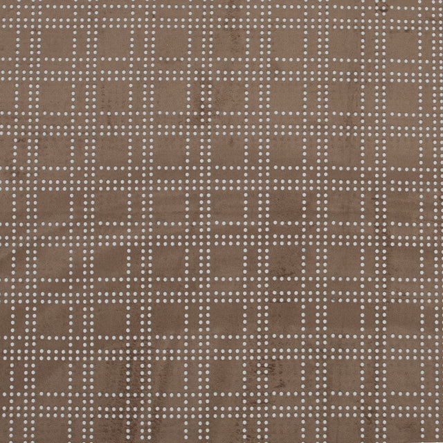 Faux Suede with Perforated Squares - Warm Beige