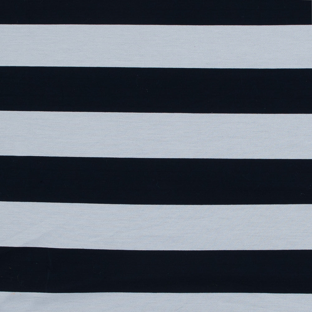 Navy and White Awning Striped Knit Pique