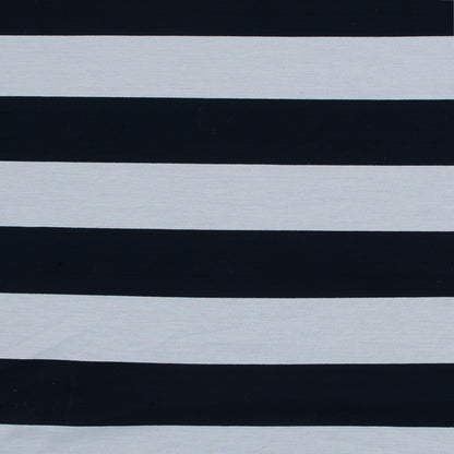 Navy and White Awning Striped Knit Pique
