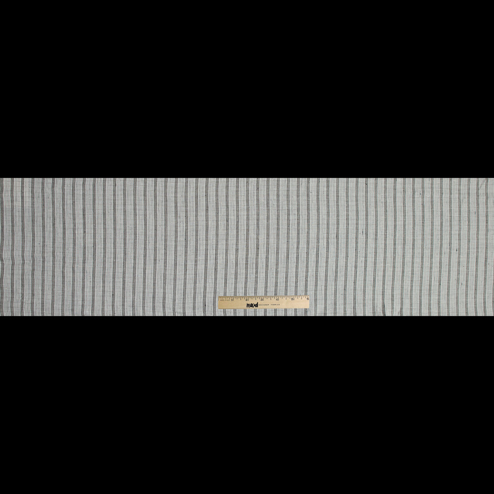 Pale Beige and Black Striped Linen Woven Full