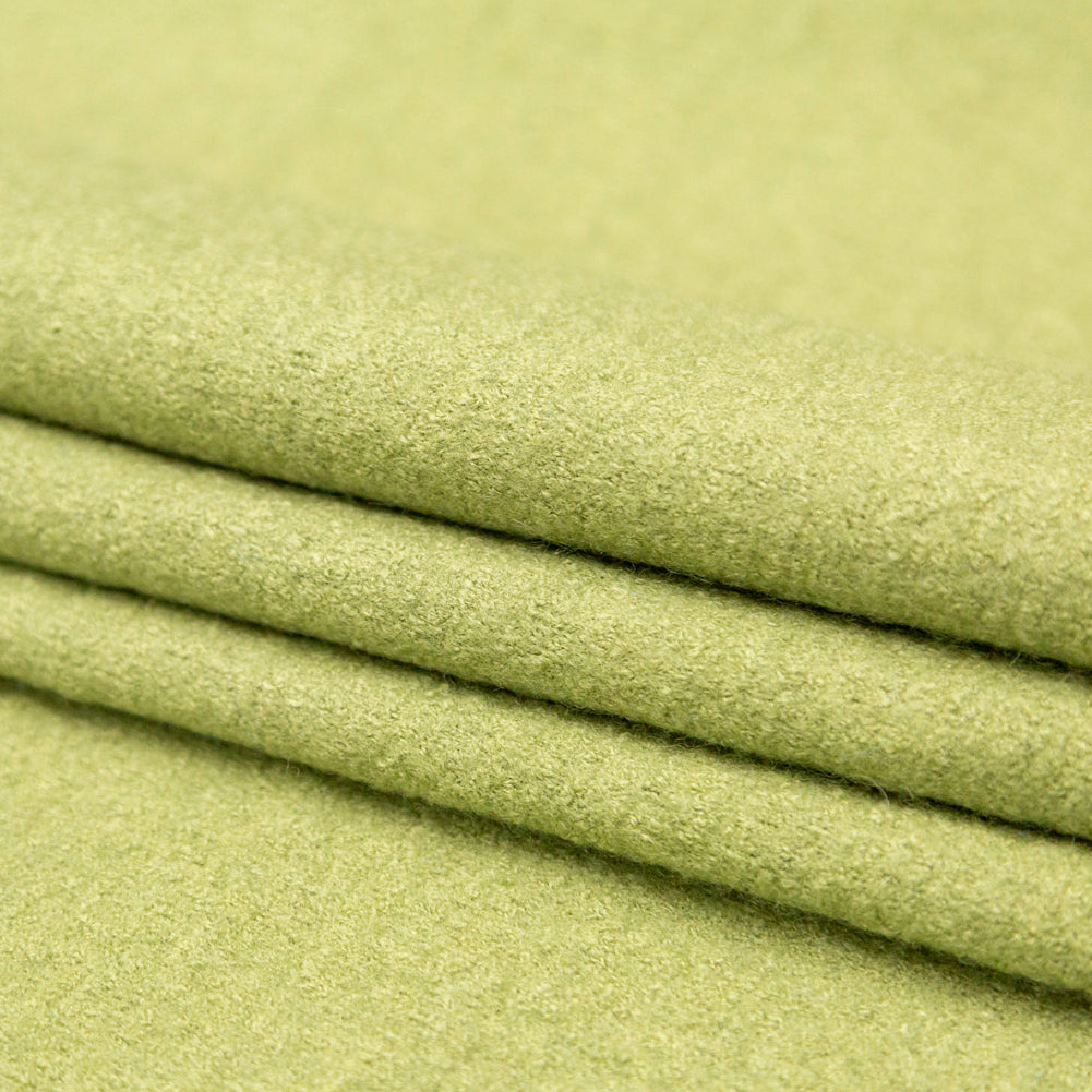 Boiled Wool Coating Fabric - Grass Green - Ketil Collection Detail