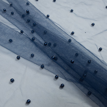 Beaded Tulle - Navy - Sylvie Collection Detail