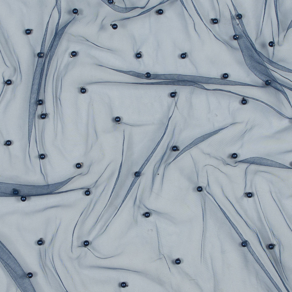 Beaded Tulle - Navy - Sylvie Collection