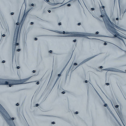 Beaded Tulle - Navy - Sylvie Collection