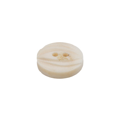 Bone White Etched Horn Coat Button - 25L/16mm Folded