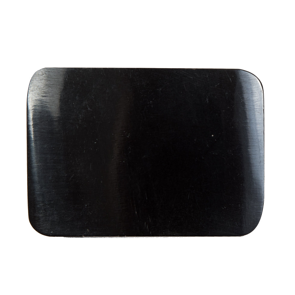 Black Rectangular Horn Coat Button - 0.875" x 1.375"
