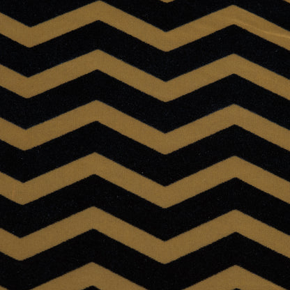 Zig Zag Burnout Velour - Mustard and Navy Detail