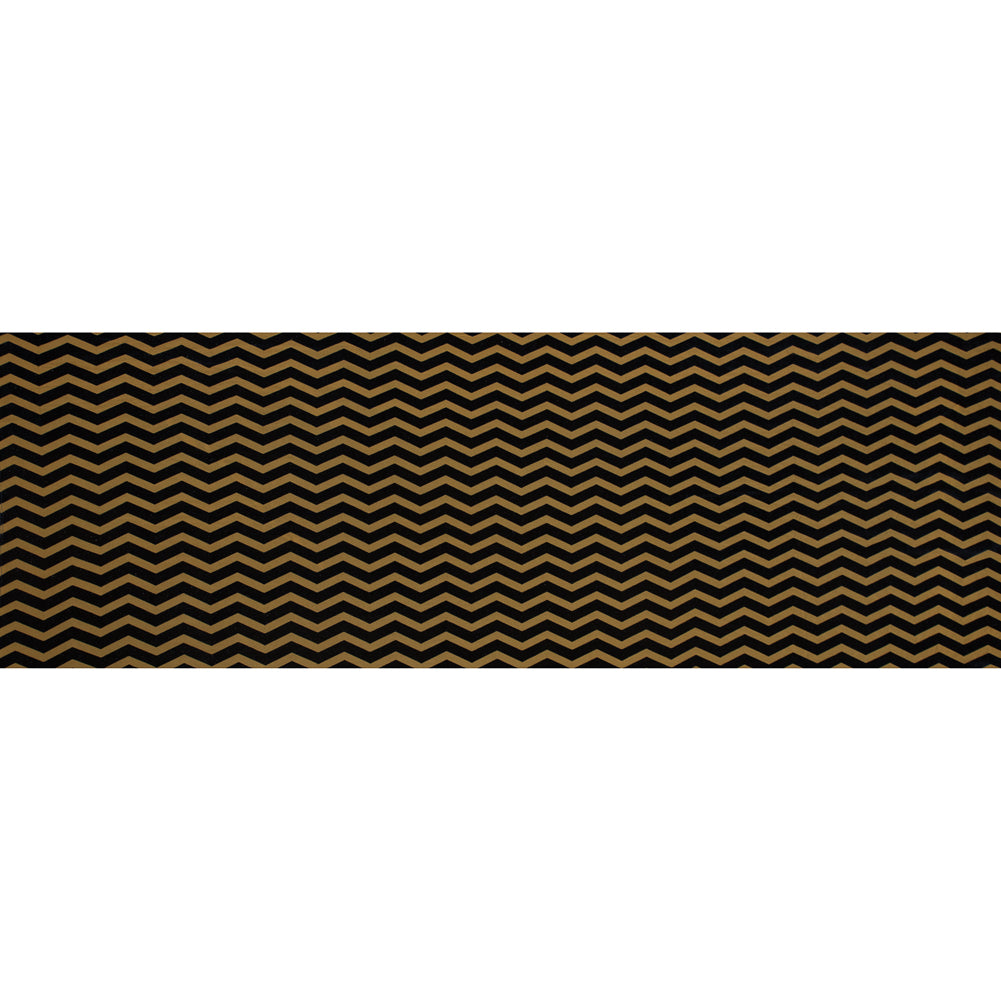 Zig Zag Burnout Velour - Mustard and Navy Full