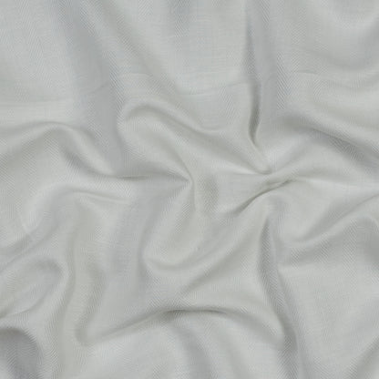 Italian White Herringbone Linen Blend