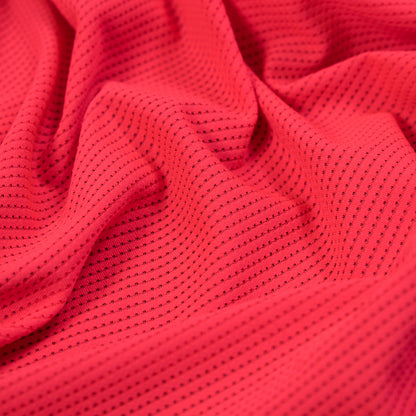 Neon Coral Textural Polyester Stretch Knit Detail