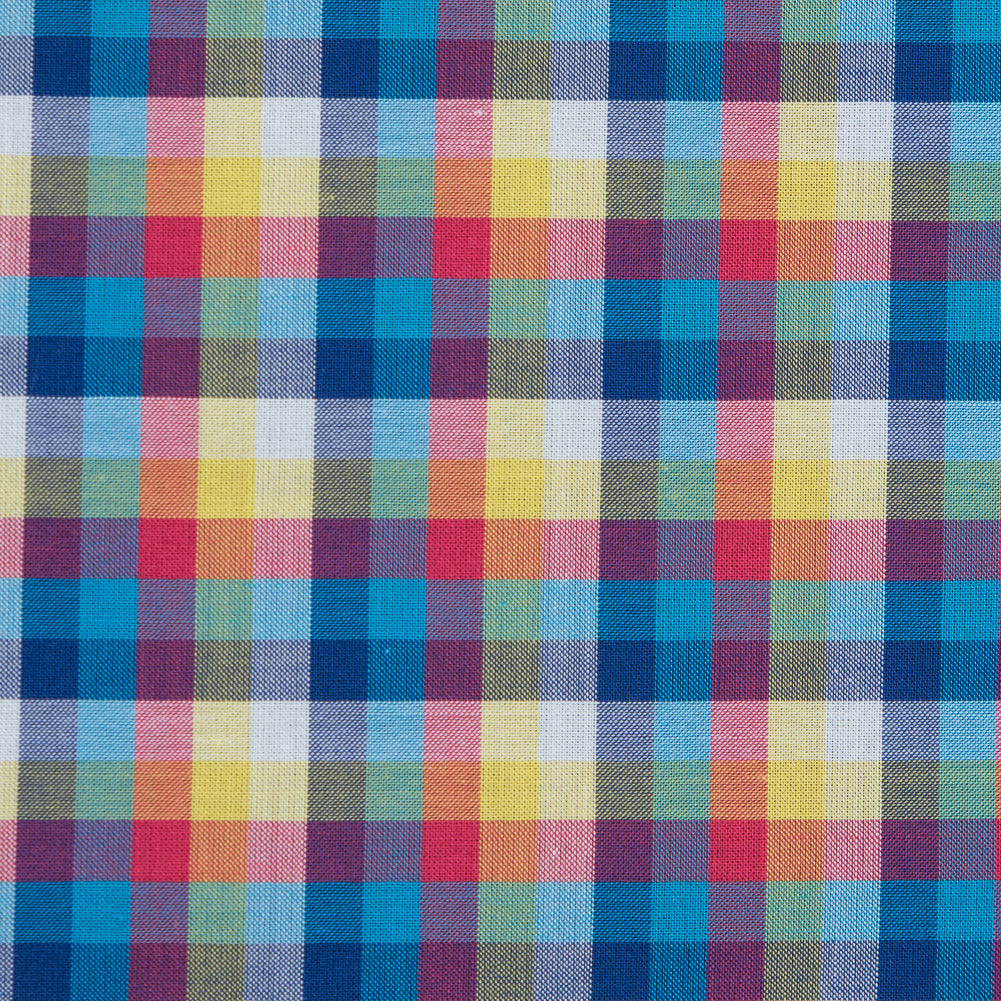 Multicolor Checkered Cotton Shirting Detail