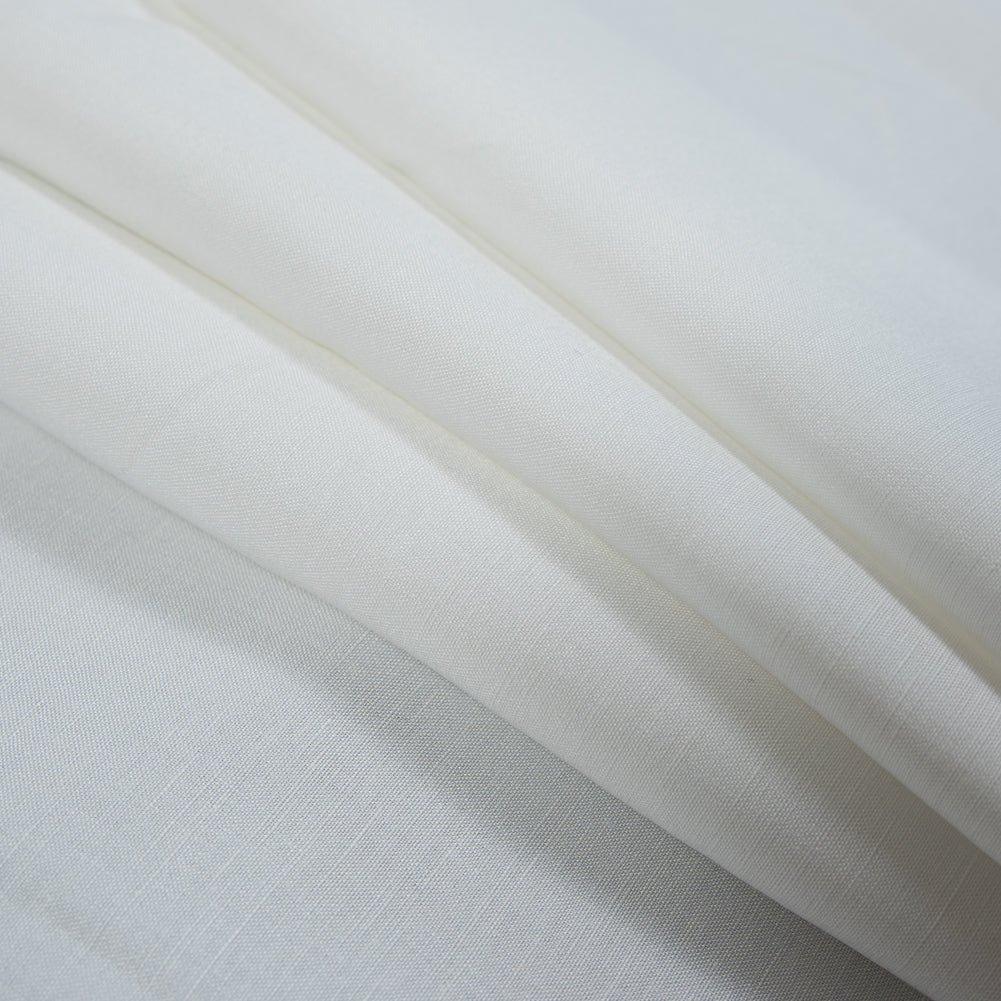 Stretch Linen Woven - White - Asturias Collection - Folded