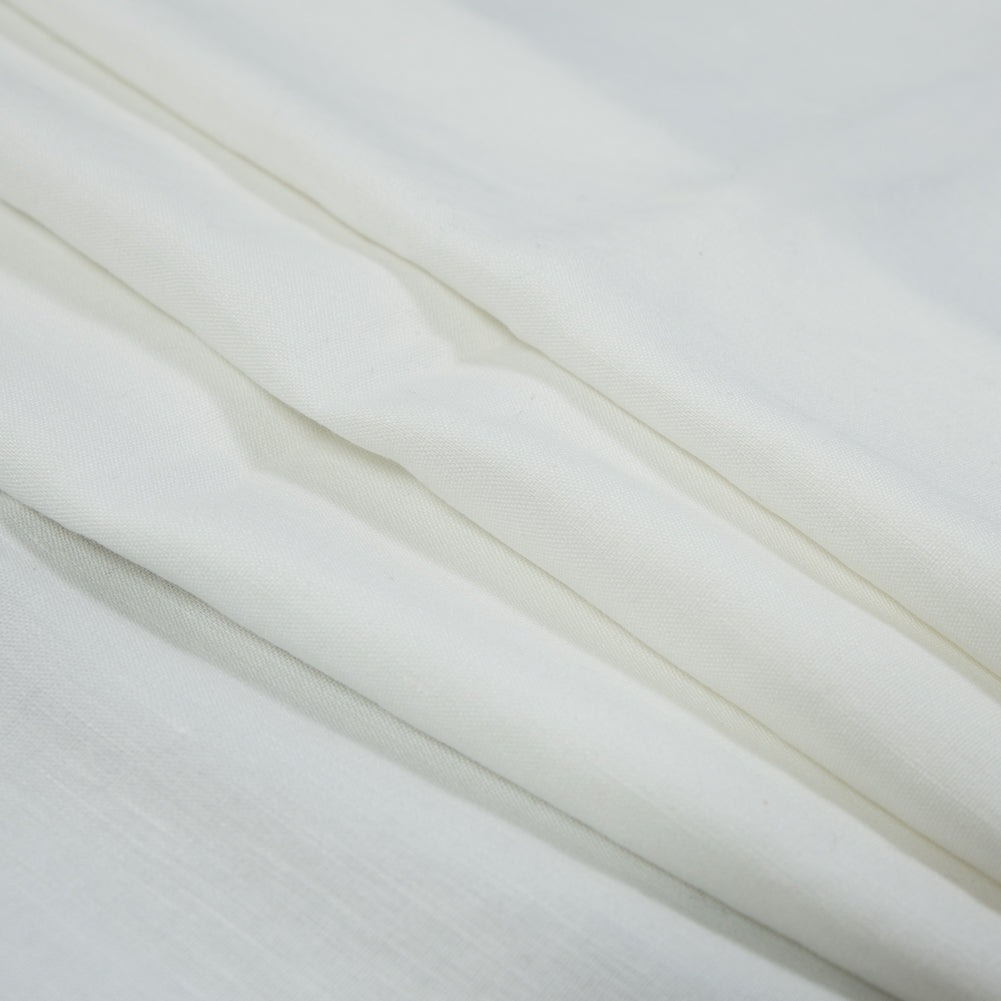 Stretch Linen Woven - Ivory - Asturias Collection - Folded