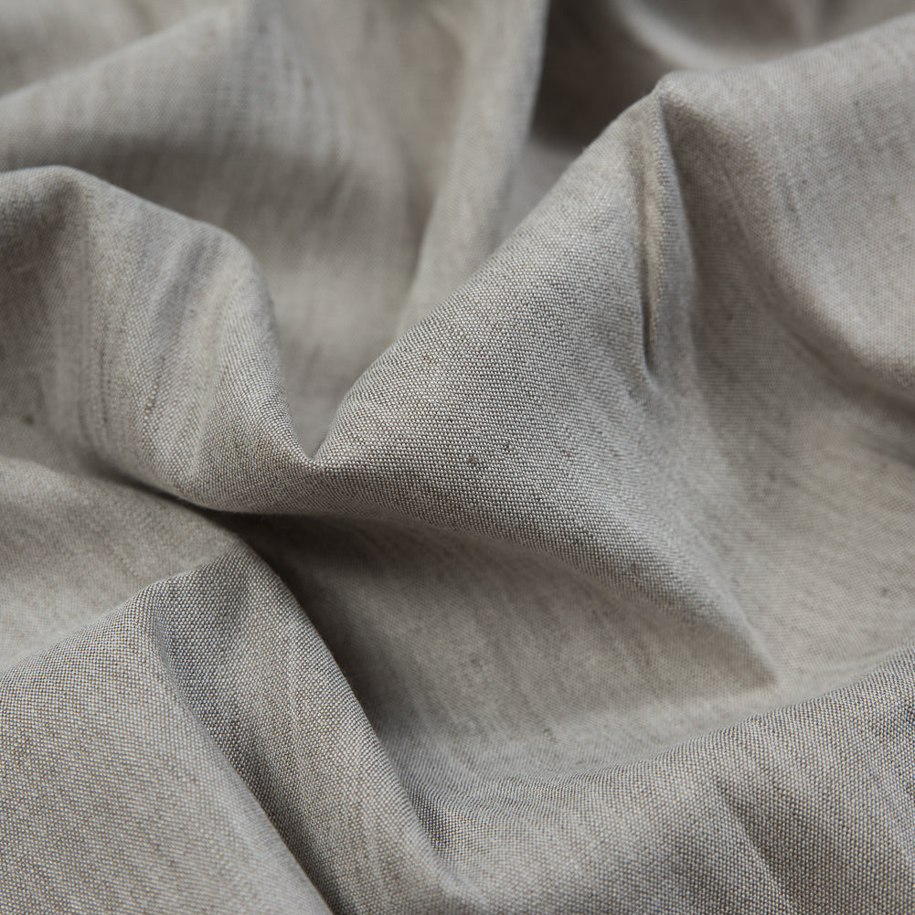 Stretch Linen Woven - Dark Oatmeal - Asturias Collection - Detail