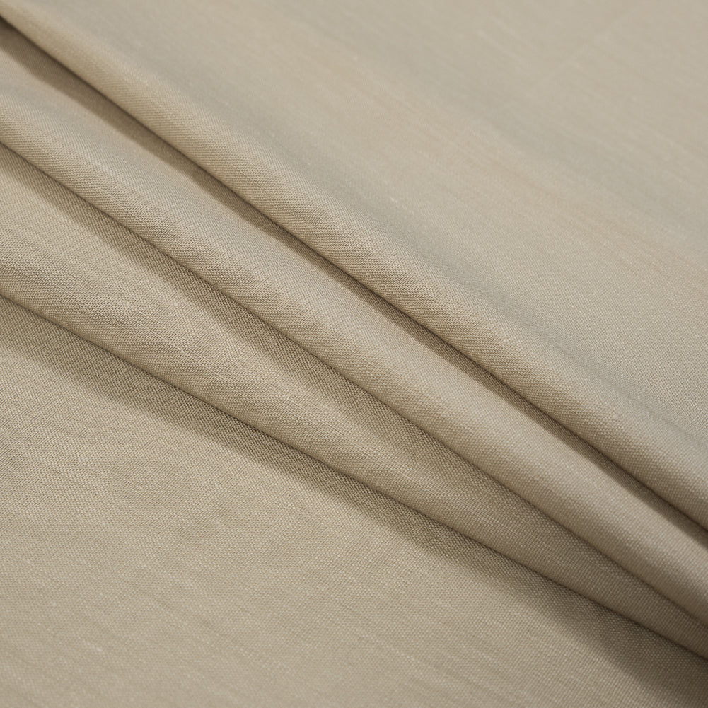 Stretch Linen Woven - Khaki - Asturias Collection - Folded