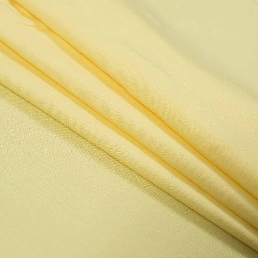 Stretch Linen Woven - Canary Yellow - Asturias Collection - Folded