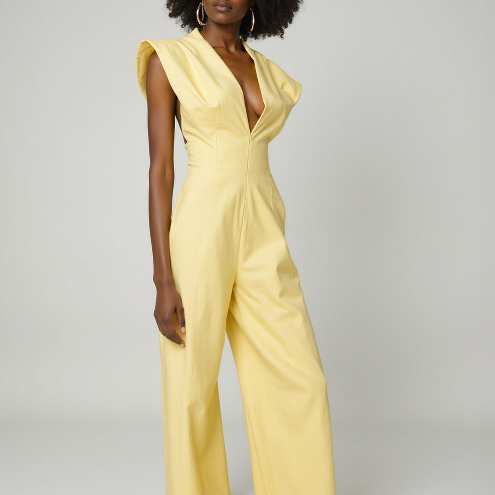 Stretch Linen Woven - Canary Yellow - Asturias Collection - Editorial