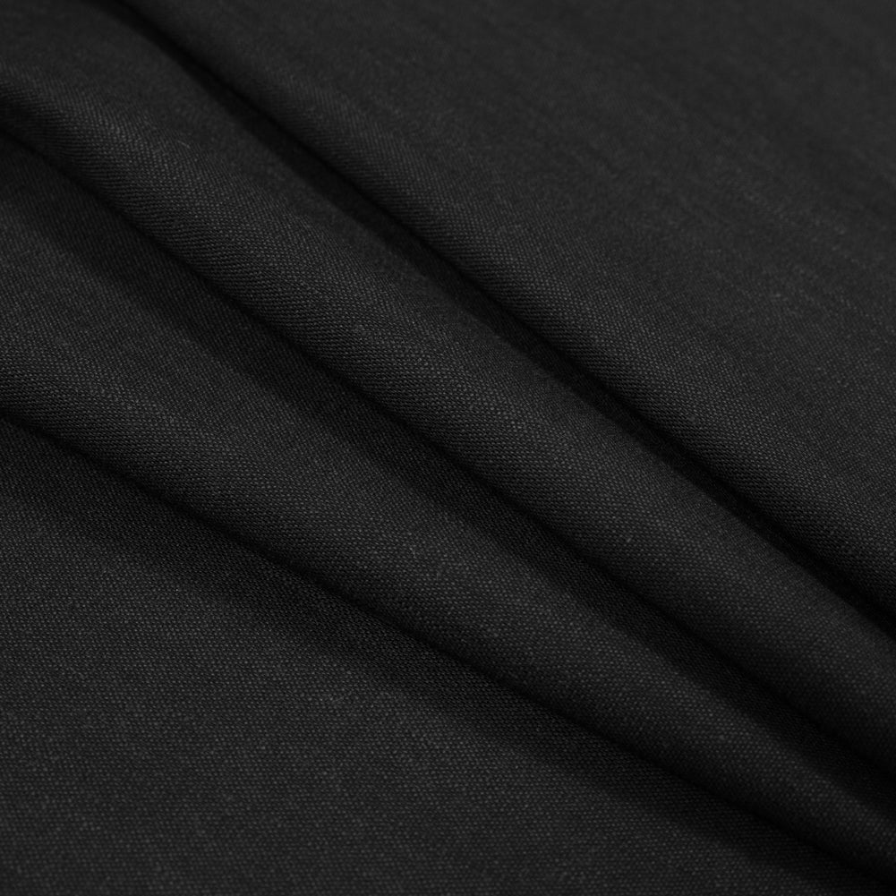 Stretch Linen Woven - Black - Asturias Collection - Folded