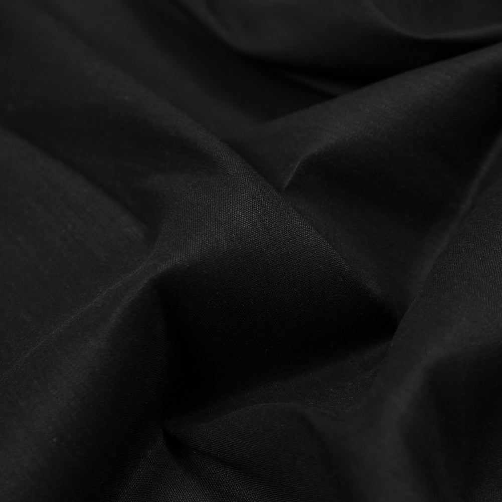 Stretch Linen Woven - Black - Asturias Collection - Detail