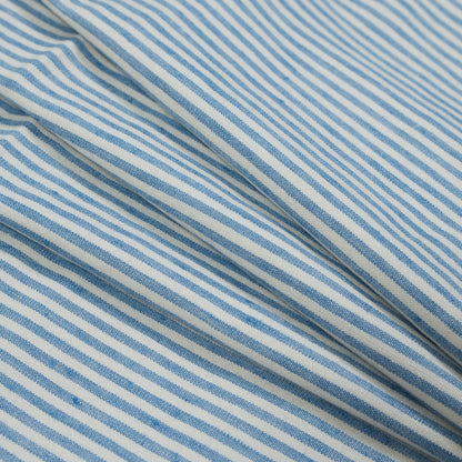 Stretch Linen Woven - Striped Blue - Asturias Collection