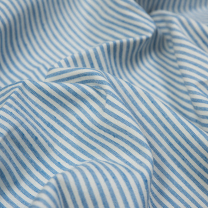 Stretch Linen Woven - Striped Blue - Asturias Collection