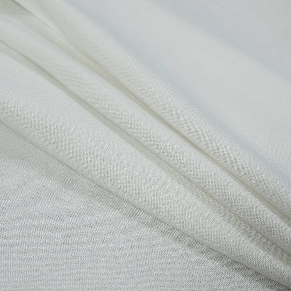 Stretch Linen Woven - Gleam Silver on Ivory - Asturias Collection - Folded