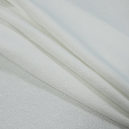Stretch Linen Woven - Gleam Silver on Ivory - Asturias Collection