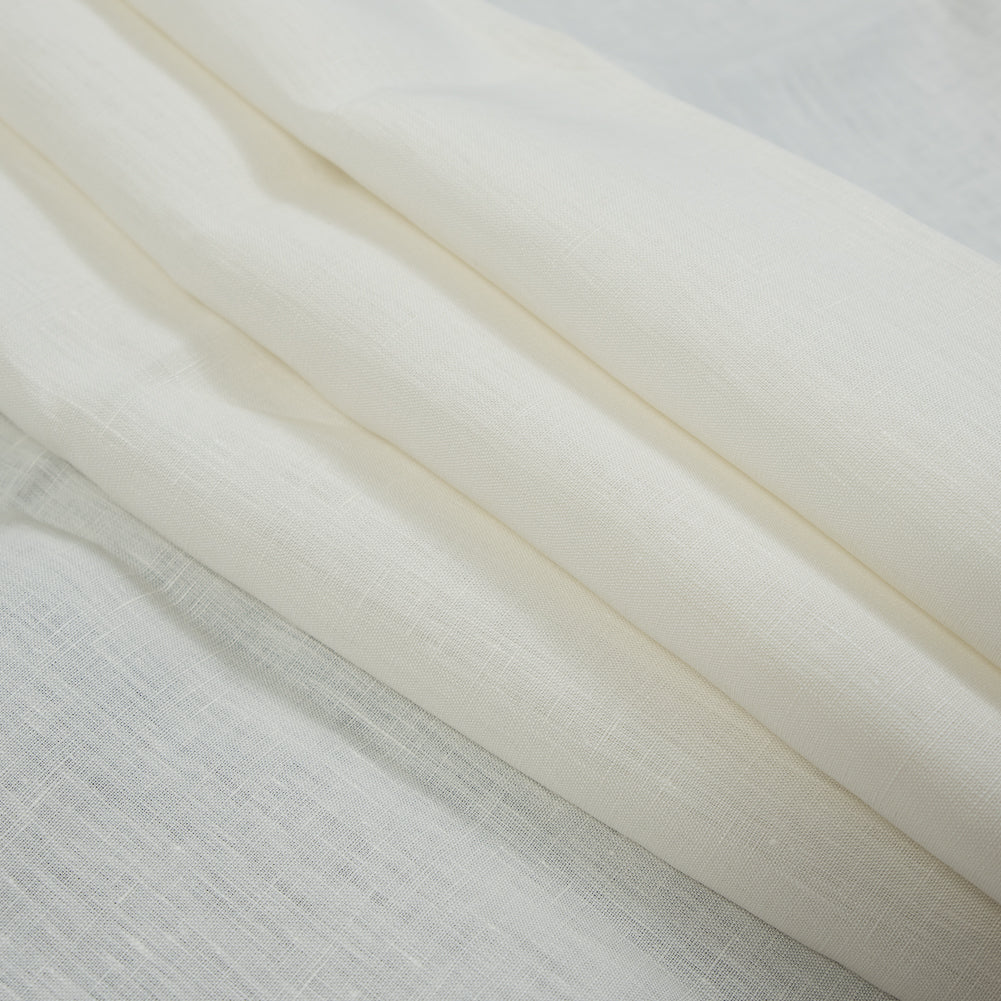Medium Weight Linen Woven 118" - Vanilla - Ostrava Collection Detail
